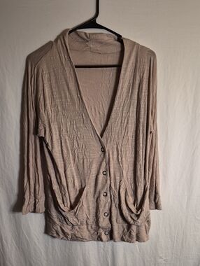 stem Beige Knit Top with Gold Logo
